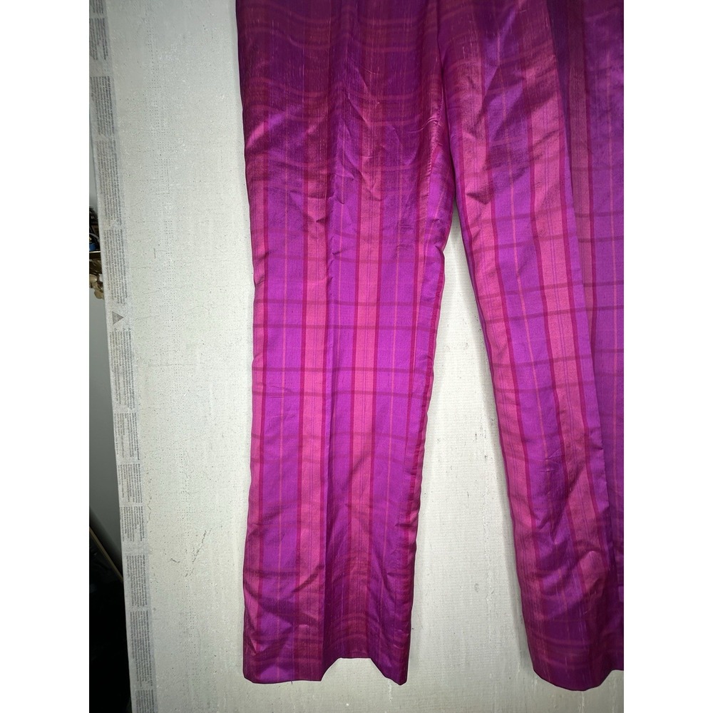 Vintage SilK Y2K Ice Brand Pink/Purple Plaid Patterned Pants | RARE | Size: 10 - Picture 5 of 13